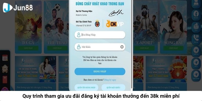 Jun88 Khuyến Mãi Đăng Ký Tài Khoản Thưởng Đến 38k Miễn Phí